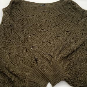 Women’s Army Green Batwing Sleeves Knit Sweater